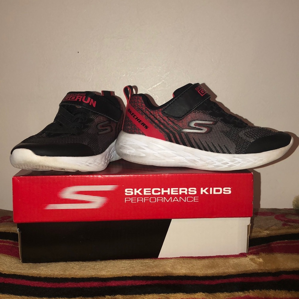 Red and Black boys Skechers Kids Performance shoes